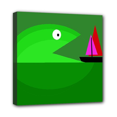 Green Monster Fish Mini Canvas 8  X 8  by Valentinaart