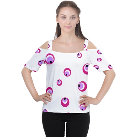 Purple Eyes Women s Cutout Shoulder Tee by Valentinaart