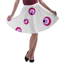 Purple Eyes A-line Skater Skirt by Valentinaart