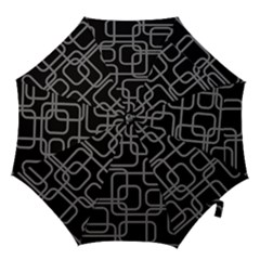 Black And Gray Decorative Design Hook Handle Umbrellas (medium) by Valentinaart