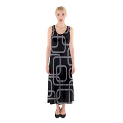 Black And Gray Decorative Design Sleeveless Maxi Dress by Valentinaart