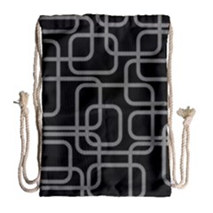 Black And Gray Decorative Design Drawstring Bag (large) by Valentinaart