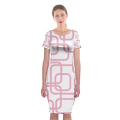 Pink Elegant Design Classic Short Sleeve Midi Dress by Valentinaart