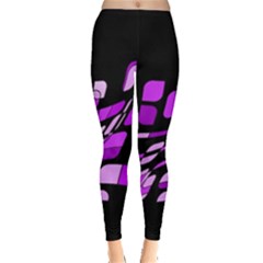 Purple Decorative Abstraction Leggings  by Valentinaart