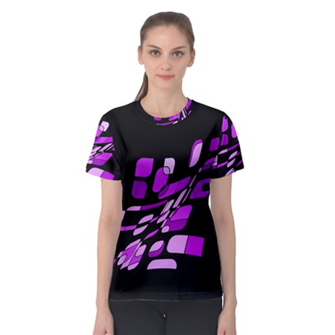 Purple Decorative Abstraction Women s Sport Mesh Tee by Valentinaart