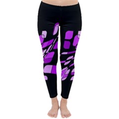 Purple Decorative Abstraction Winter Leggings  by Valentinaart