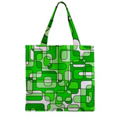 Green Decorative Abstraction  Zipper Grocery Tote Bag by Valentinaart