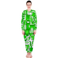 Green Decorative Abstraction  Onepiece Jumpsuit (ladies)  by Valentinaart