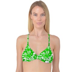 Green Decorative Abstraction  Reversible Tri Bikini Top by Valentinaart