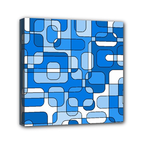 Blue Decorative Abstraction Mini Canvas 6  X 6  by Valentinaart