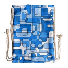 Blue Decorative Abstraction Drawstring Bag (large) by Valentinaart