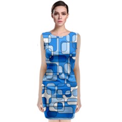 Blue Decorative Abstraction Classic Sleeveless Midi Dress by Valentinaart