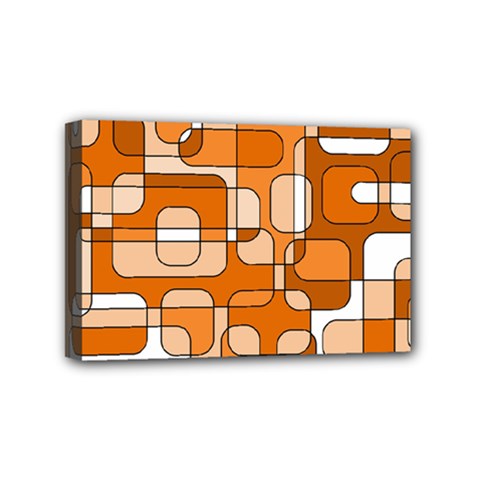 Orange Decorative Abstraction Mini Canvas 6  X 4  by Valentinaart