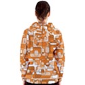 Orange decorative abstraction Women s Zipper Hoodie View2