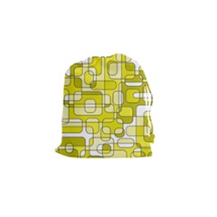 Yellow Decorative Abstraction Drawstring Pouches (small) 