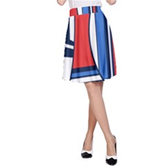 Abstract Nautical A-line Skirt by olgart