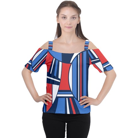 Abstract Nautical Women s Cutout Shoulder Tee by olgart
