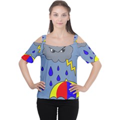 Rainy Day Women s Cutout Shoulder Tee