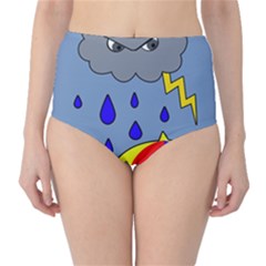 Rainy Day High-waist Bikini Bottoms by Valentinaart