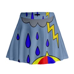 Rainy Day Mini Flare Skirt by Valentinaart