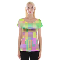 Pastel Colorful Design Women s Cap Sleeve Top by Valentinaart