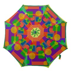 Colorful Geometrical Design Hook Handle Umbrellas (medium) by Valentinaart