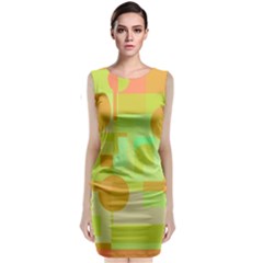 Green And Orange Decorative Design Classic Sleeveless Midi Dress by Valentinaart