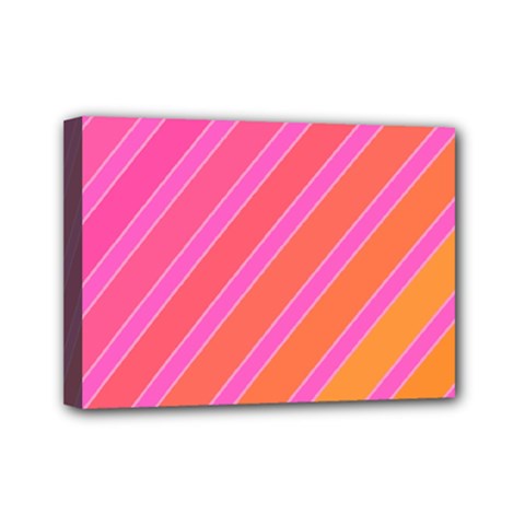 Pink Elegant Lines Mini Canvas 7  X 5  by Valentinaart