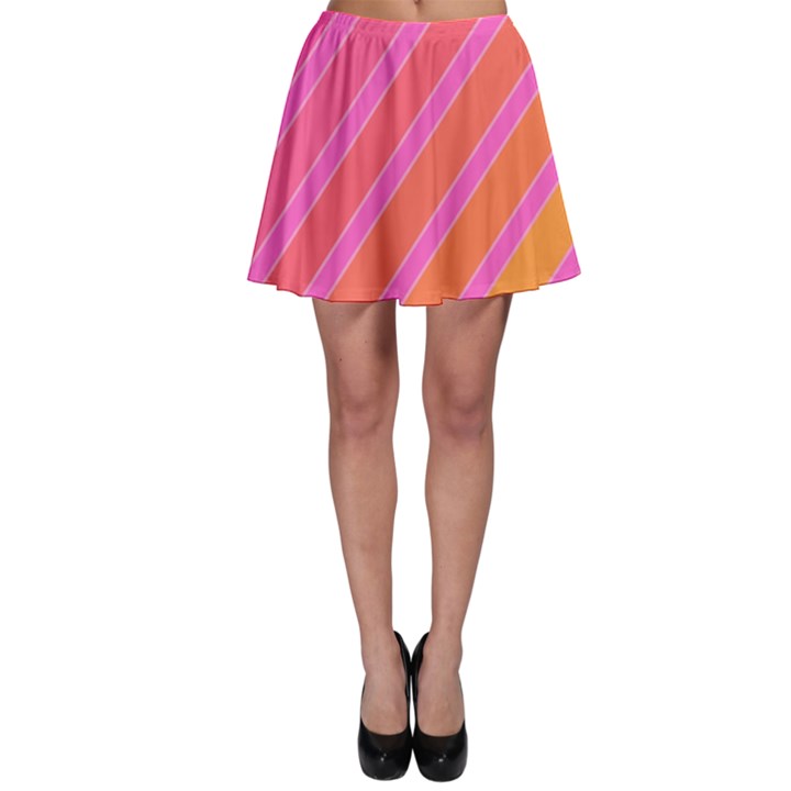 Pink elegant lines Skater Skirt