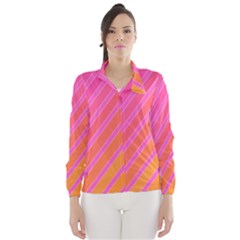 Pink Elegant Lines Wind Breaker (women) by Valentinaart