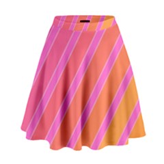 Pink Elegant Lines High Waist Skirt by Valentinaart