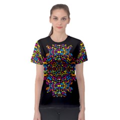 Stained Glass Pattern Women s Sport Mesh Tee