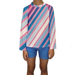 Colorful Lines Kid s Long Sleeve Swimwear by Valentinaart