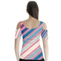 Colorful lines Butterfly Sleeve Cutout Tee  View2