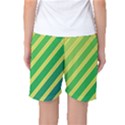 Green and yellow lines Women s Basketball Shorts View2