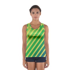 Green And Yellow Lines Tops by Valentinaart