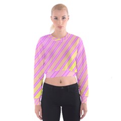 Pink And Yellow Elegant Design Women s Cropped Sweatshirt by Valentinaart