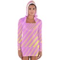 Pink and yellow elegant design Women s Long Sleeve Hooded T-shirt View1