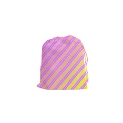 Pink And Yellow Elegant Design Drawstring Pouches (xs)  by Valentinaart