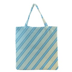 Blue Elegant Lines Grocery Tote Bag by Valentinaart