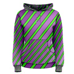 Purple and green lines Women s Pullover Hoodie