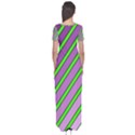 Purple and green lines Short Sleeve Maxi Dress View2