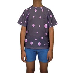 Pink Bubbles Kid s Short Sleeve Swimwear by Valentinaart