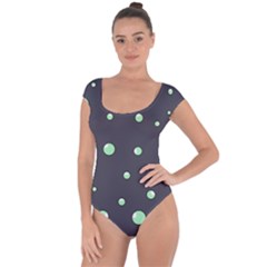 Green Bubbles Short Sleeve Leotard  by Valentinaart