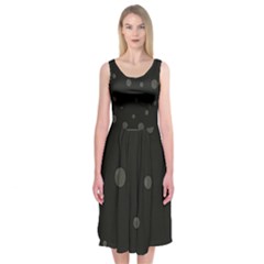 Gray Bubbles Midi Sleeveless Dress by Valentinaart