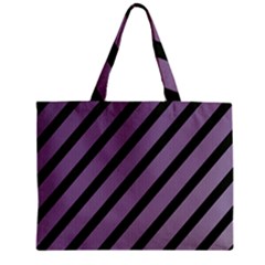 Purple Elegant Lines Zipper Mini Tote Bag by Valentinaart