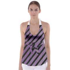 Purple Elegant Lines Babydoll Tankini Top by Valentinaart