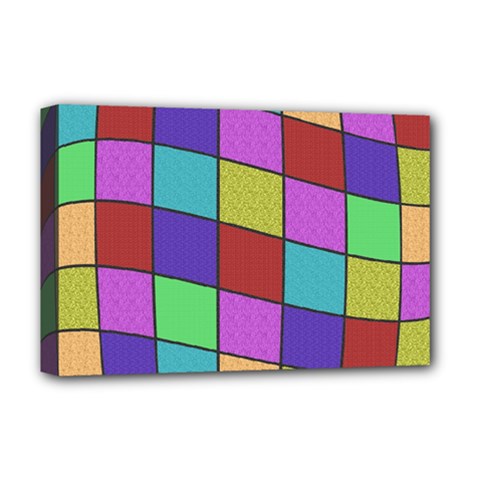 Colorful Cubes  Deluxe Canvas 18  X 12   by Valentinaart