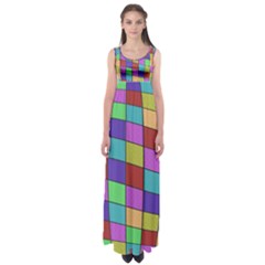Colorful Cubes  Empire Waist Maxi Dress by Valentinaart