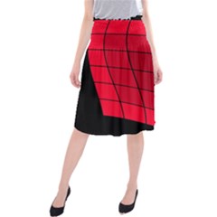 Red Abstraction Midi Beach Skirt by Valentinaart